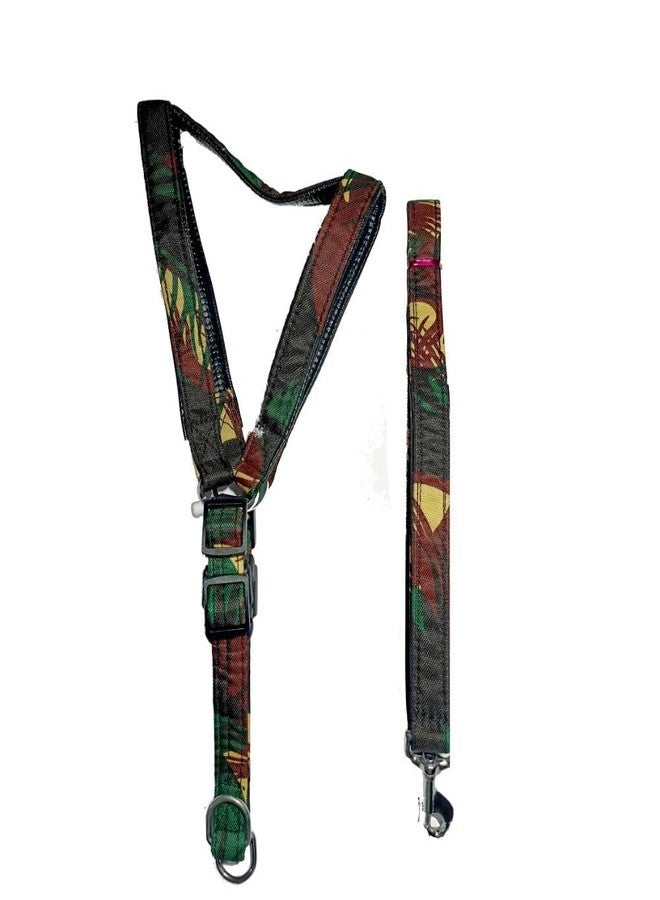 Pups&Pets حزام صدر بتصميم أنيق من Pups&Pets للكلاب الكبيرة، طقم حزام ومقود قابل للتعديل بنقشة عسكرية، مقاس 1.25 بوصة للكلاب الكبيرة - Image 1